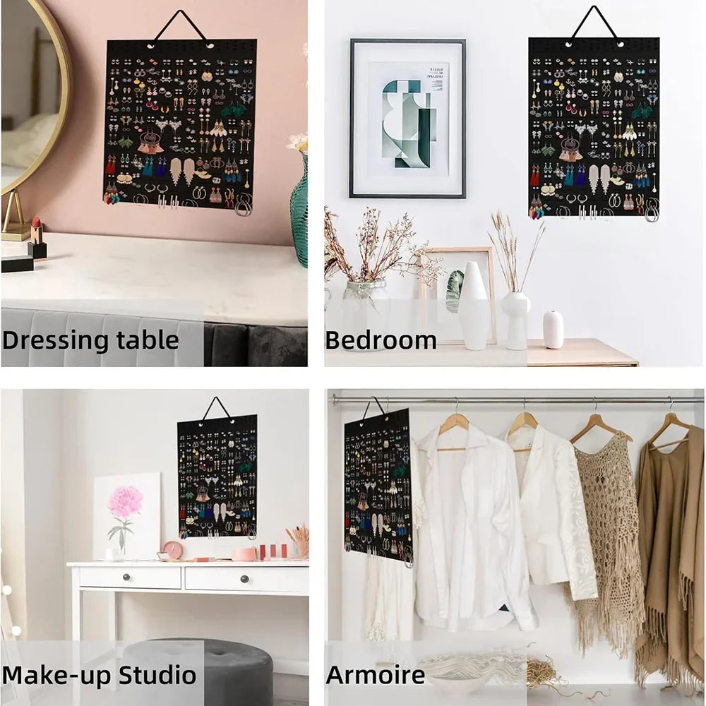 Wall-Mounted Felt Jewellery Organiser for Earrings and Pins
