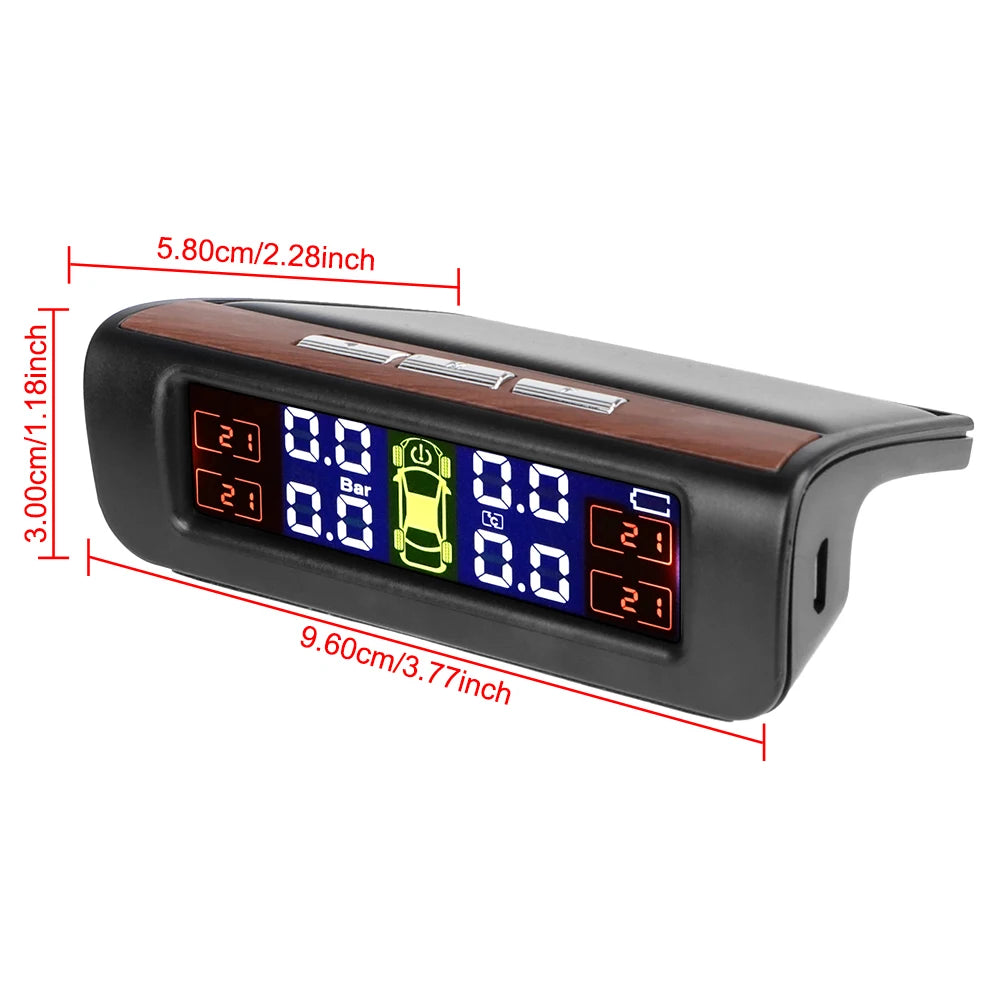 Solar TPMS Tire Pressure Monitoring System with External Sensors