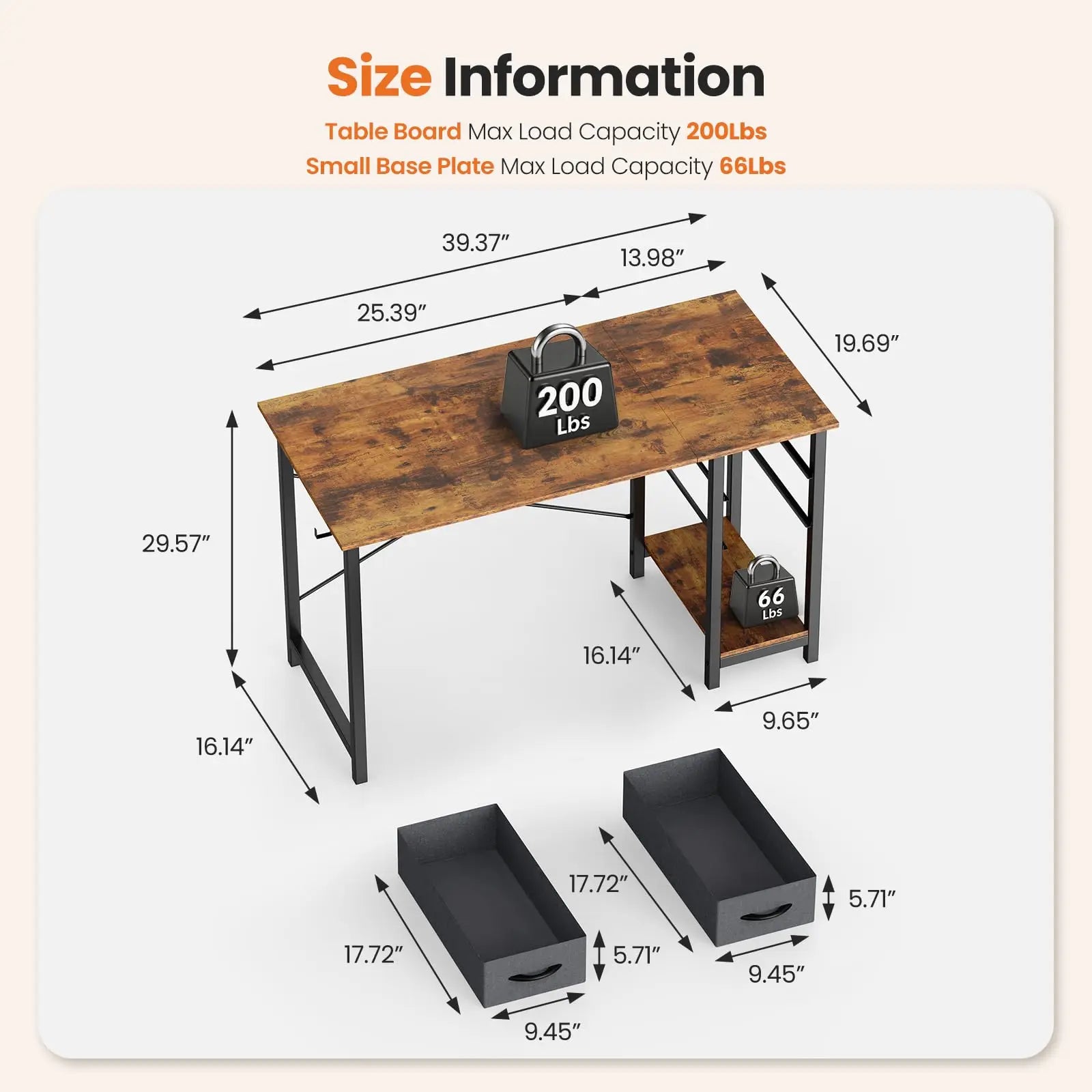 Modern Computer Desk with Drawers and Adjustable Storage Shelf