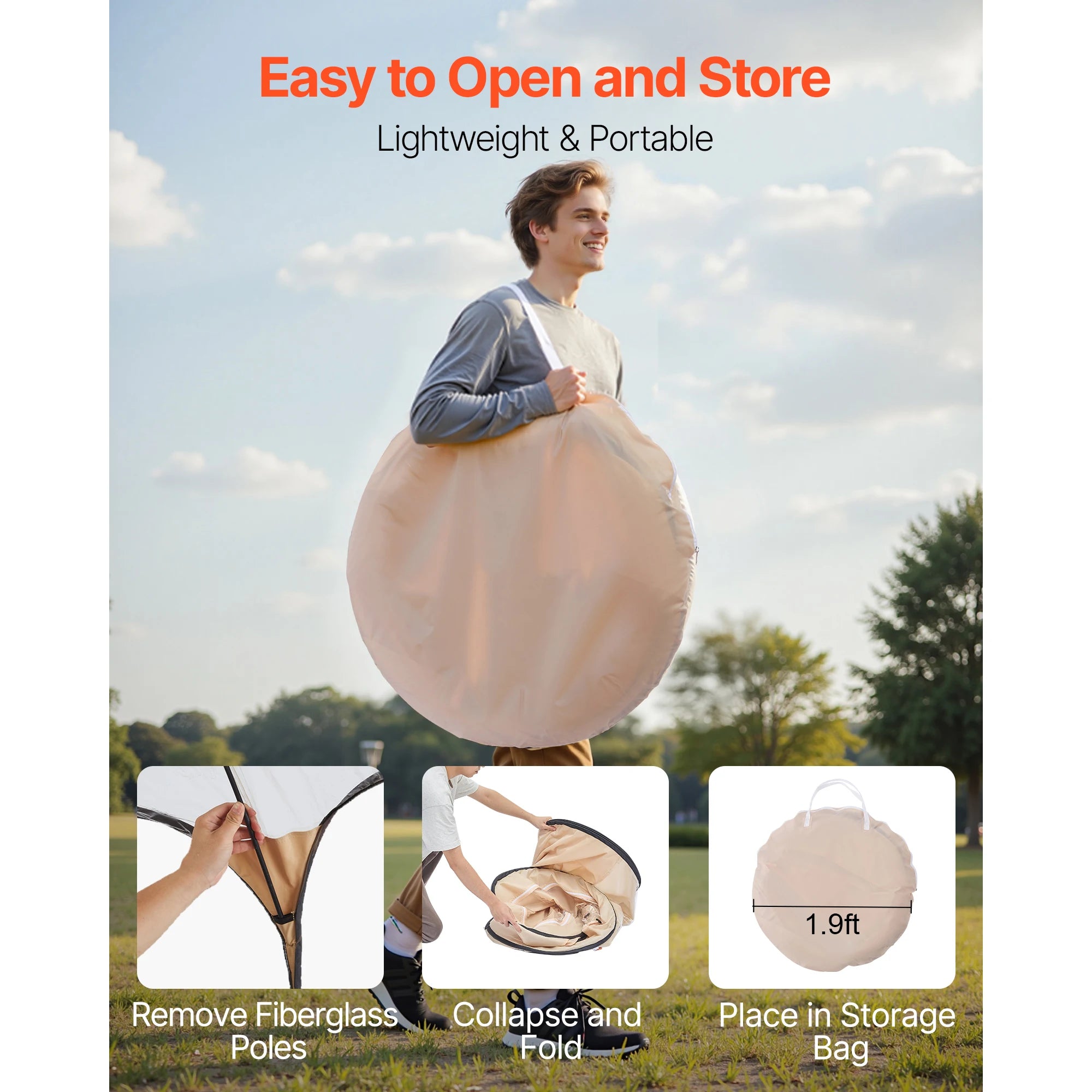 Tente de sport transparente pop-up étanche avec sol et couverture