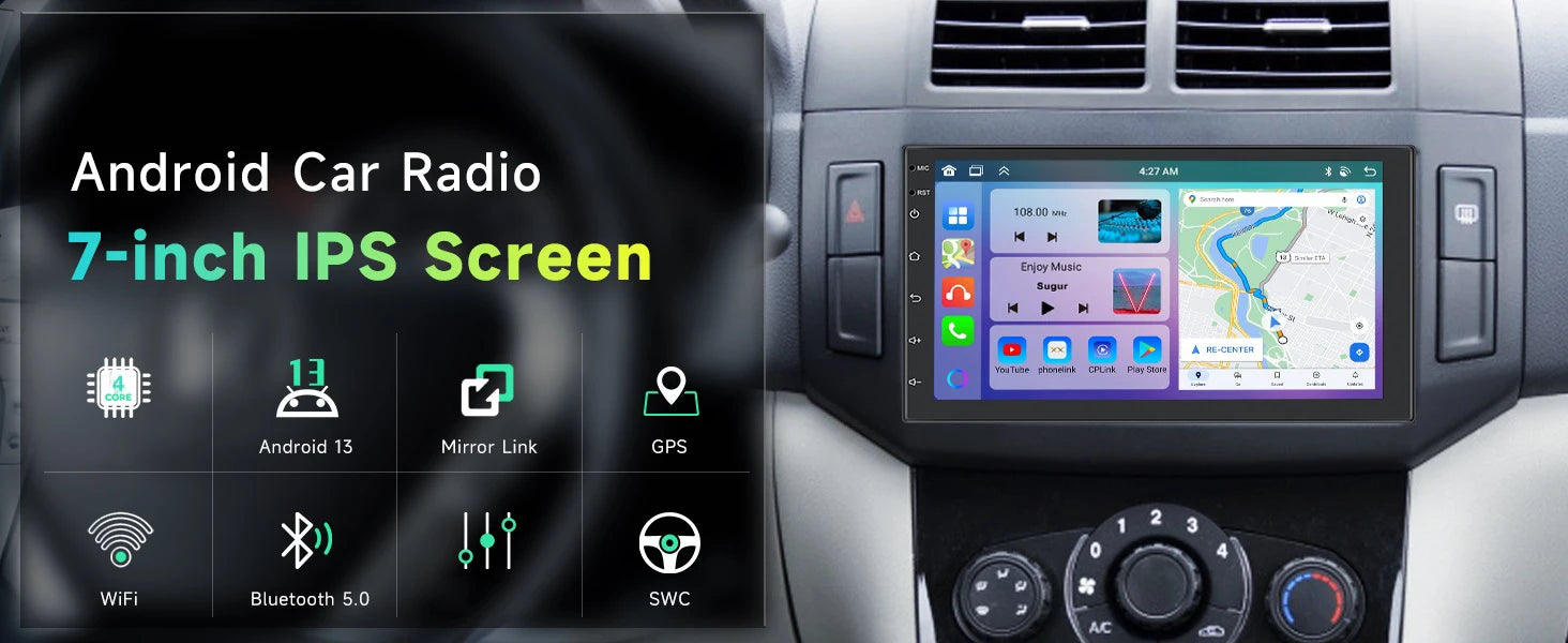 Autórádió 2 Din multimédia videólejátszó CarPlay és Android Auto támogatással