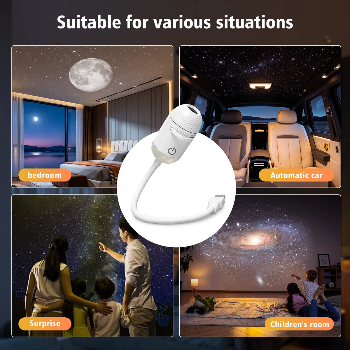 USB Projection Night Light with Changeable Films