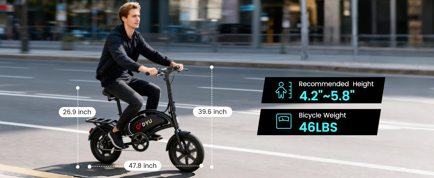 DYU D3F hopfällbar elcykel 20MPH 36V batteri kompakt elcykel