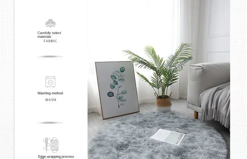 Super Soft Plush Round Rug Mat Fluffy White Carpets For Living Room Home Decor Bedroom Kid Room Decoration Salon Thick Pile Rug 