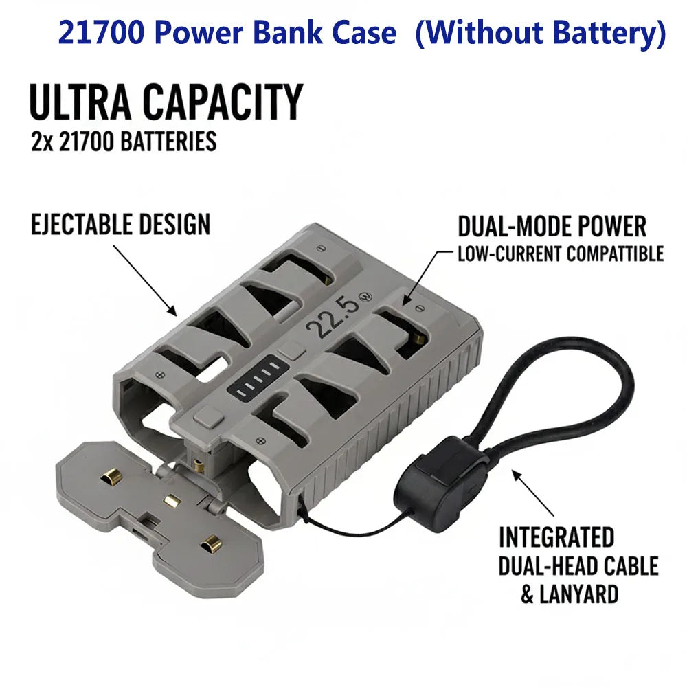 Θήκη DIY power bank για μπαταρίες 21700 - Δεν περιλαμβάνονται μπαταρίες