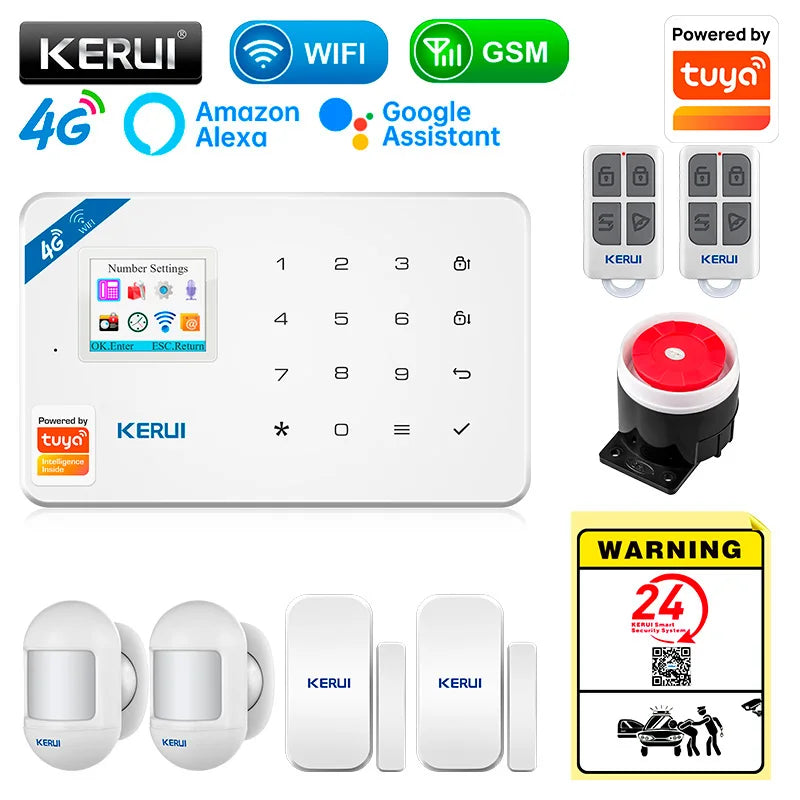 KERUI 4G plus WiFi Home Alarm System Anti-Theft Security System for House Protection