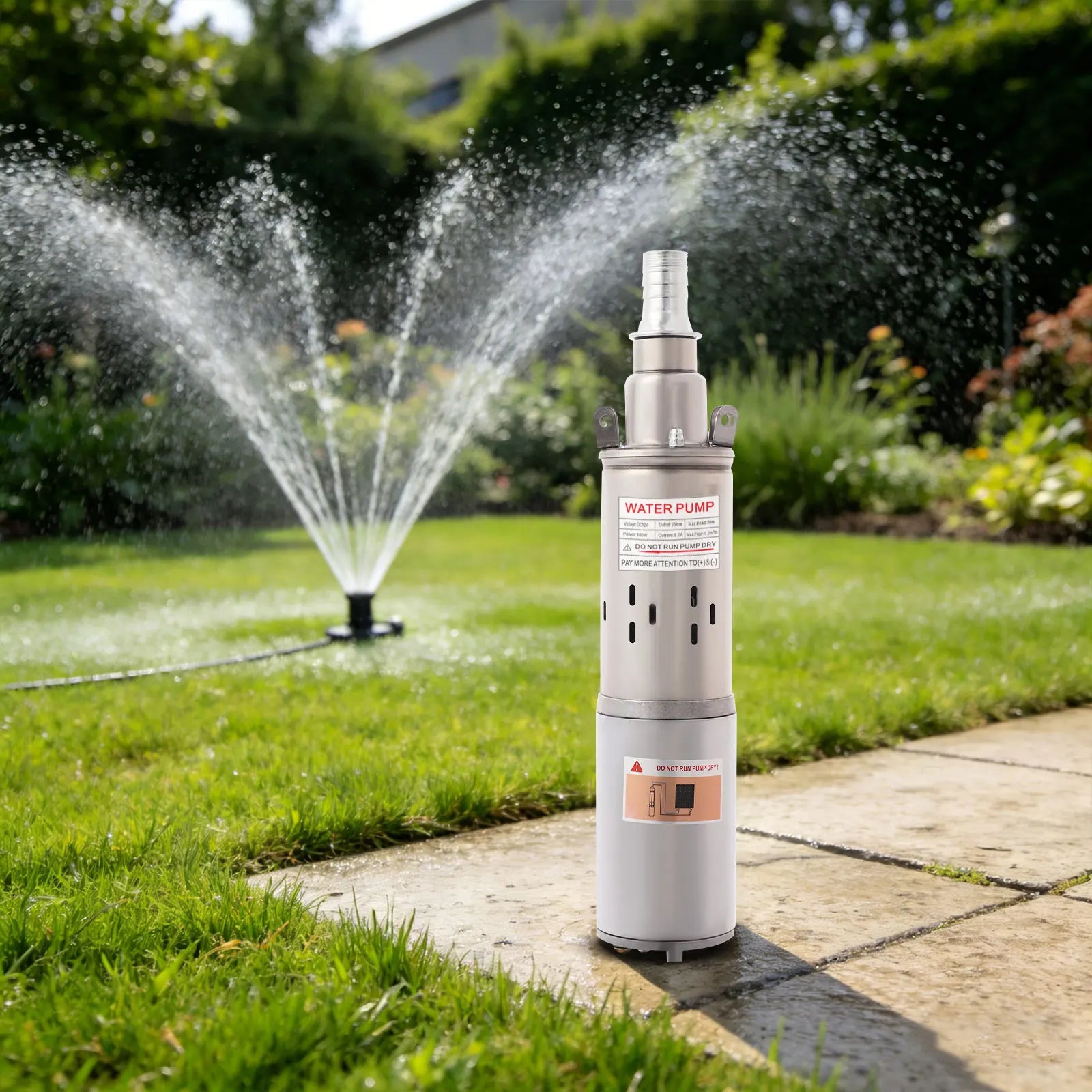 Stainless Steel 12V Submersible Water Pump 180W 263GPH 30m Lift