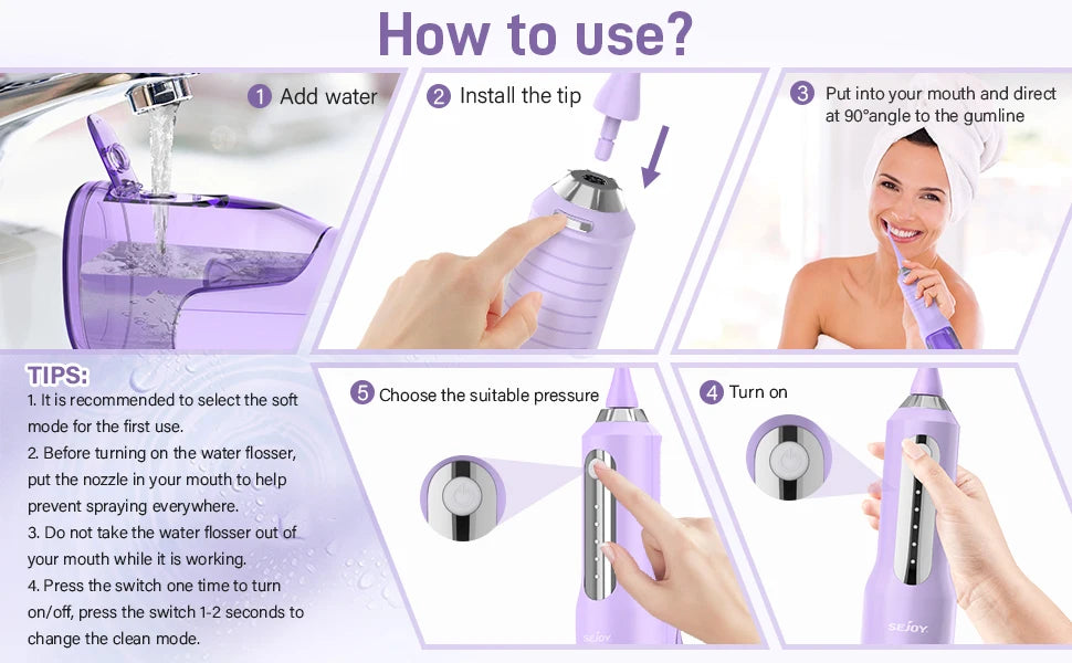 Cordless Electric Water Flosser for Powerful Everyday Oral Care