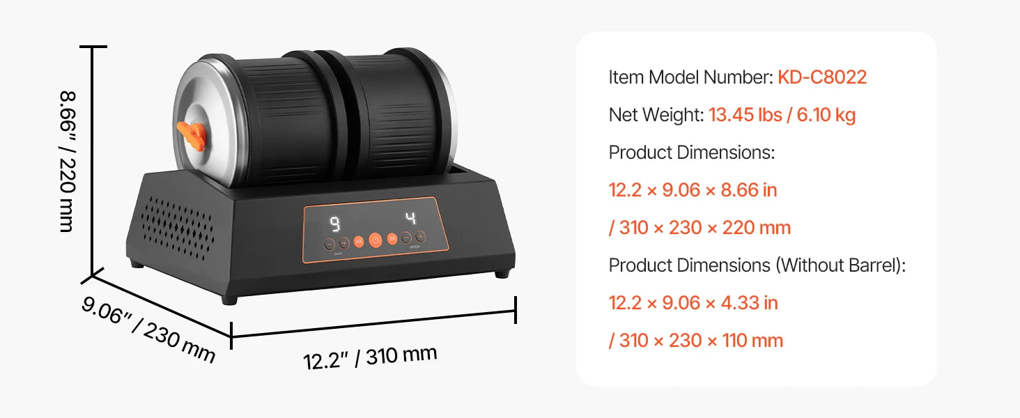 Steinpoliergerät-Set mit 4 Geschwindigkeiten & 9-Tage-Timer Polierset
