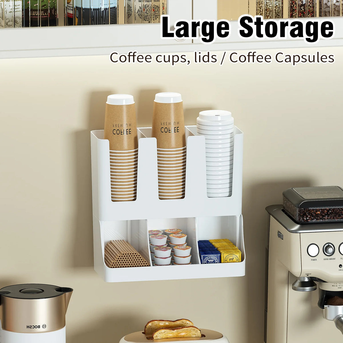 Væghængt Kaffestation-Organisator