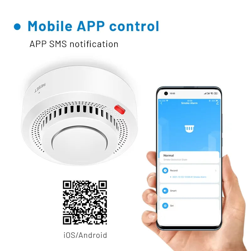 Tuya Smart WiFi Smoke Sensor Fire Protection Smoke Detector 85dB Sound Security System Firefighters  Smartlife APP Control 