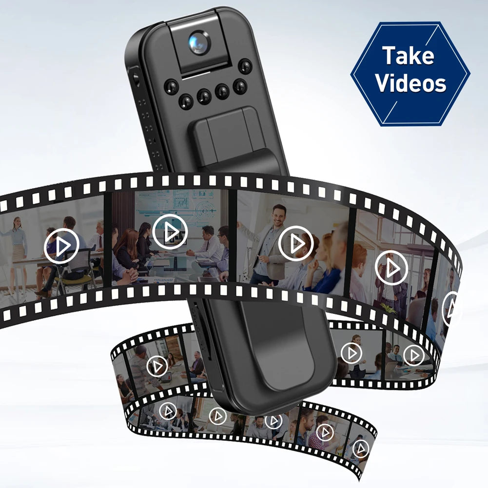 HD 1080P Mini Camera with Night Vision and Back Clip