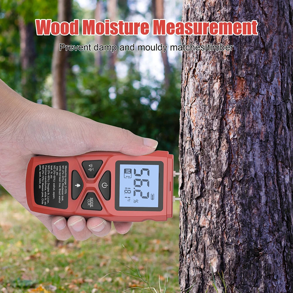 Digital Wood Moisture Meter with Material Modes