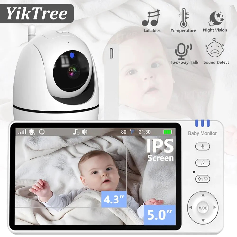 Five-Inch Video Baby Monitor with Pan-Tilt Camera