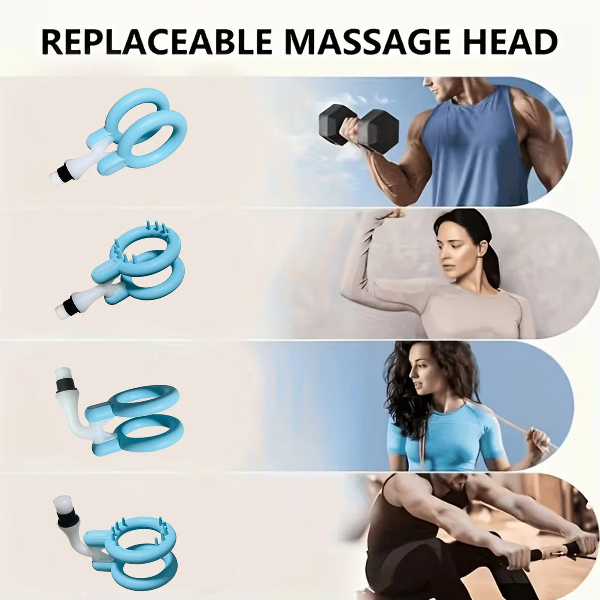 Silicone Ring Massage Gun Attachments, 12–19 mm Shaft Fit