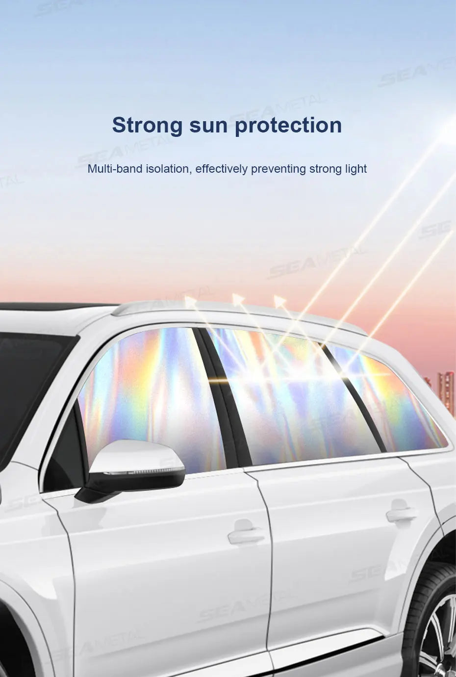 SEAMETAL 2Pcs Car Side Window Sun Shade Magnetic Car Sunshade Curtains Summer Sun Protection UV Blocking Auto Provacy Curtains