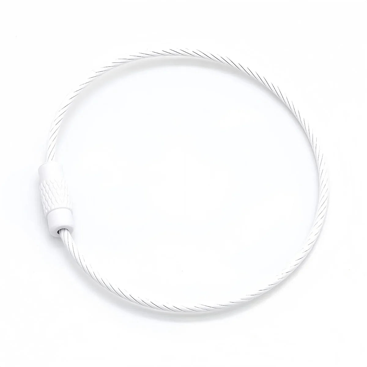 5/10pcs Stainless Steel Wire Keychain Ring Key Keyring Circle Rope Cable Loop Outdoor Camp Luggage Tag Screw Lock Gadget