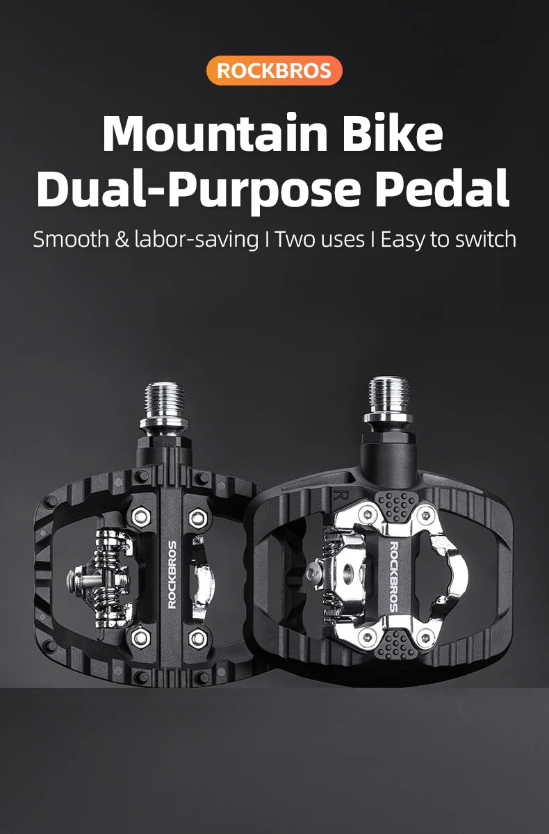 Pedały rowerowe 2 w 1 płaskie i zatrzaskowe z antypoślizgową platformą do Shimano