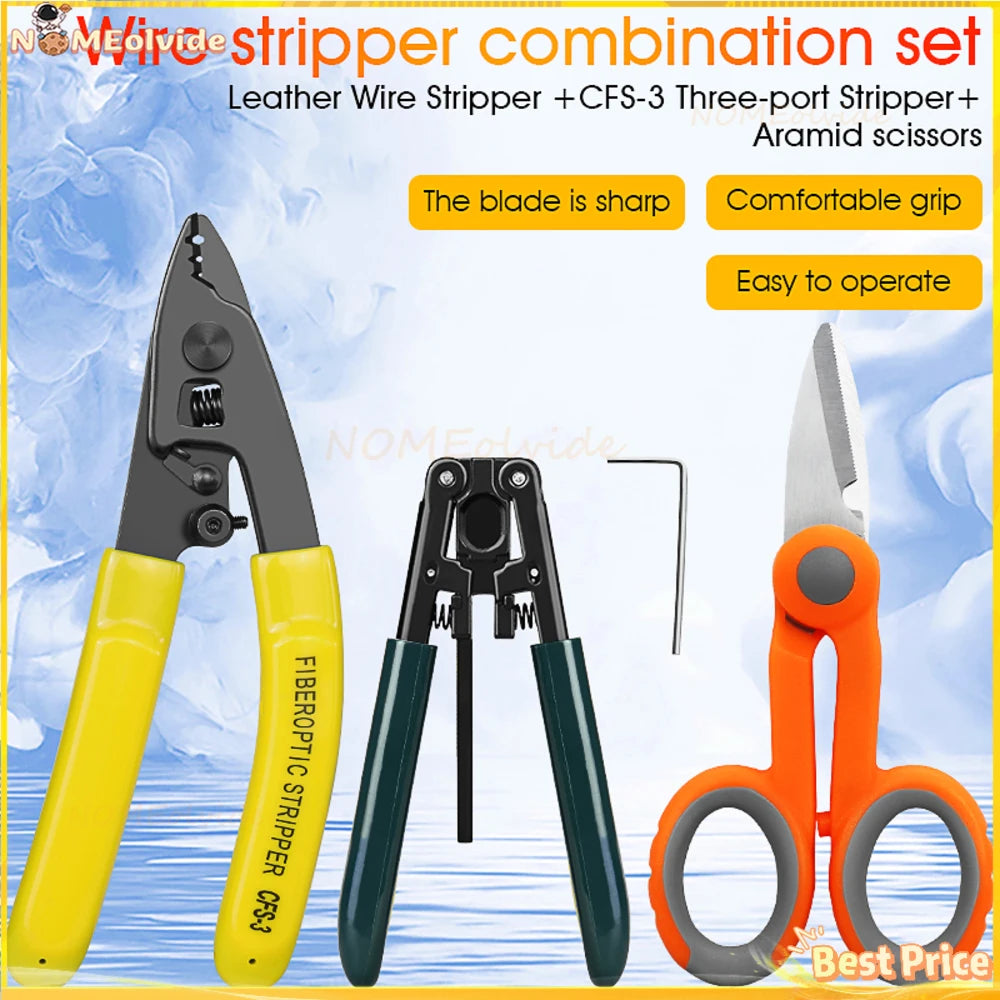 3-Tool Fiber Optic Stripper and Scissors Kit