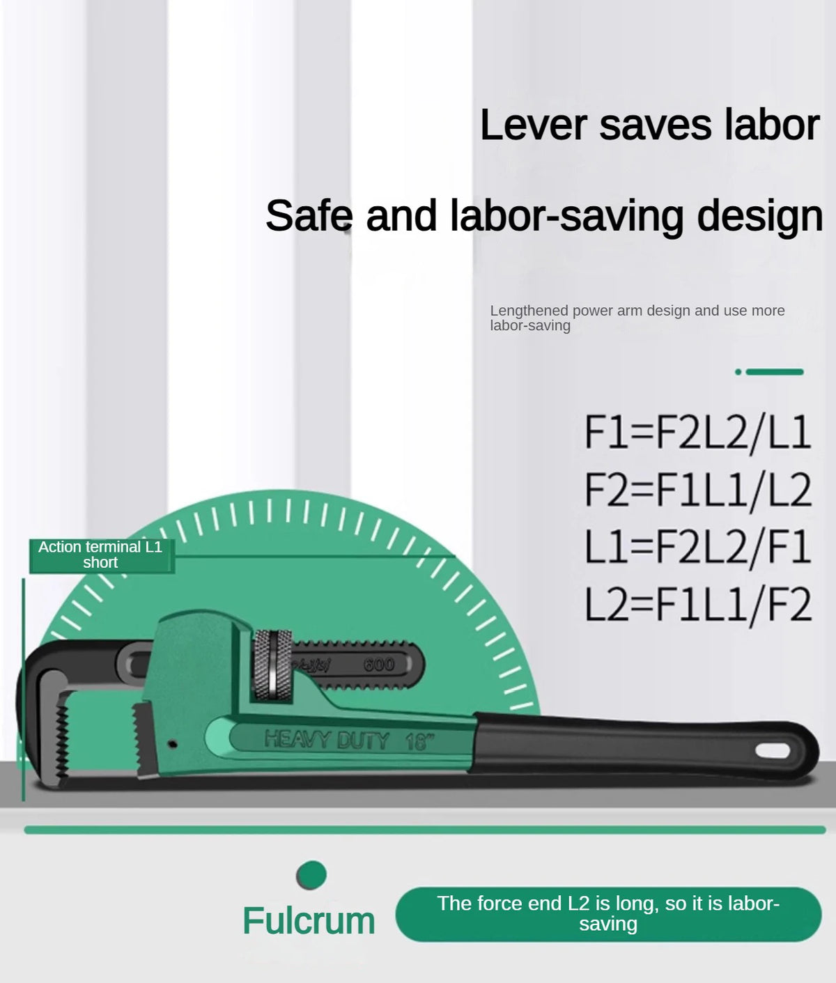 Carbon-Steel Pipe Wrench - Size Options
