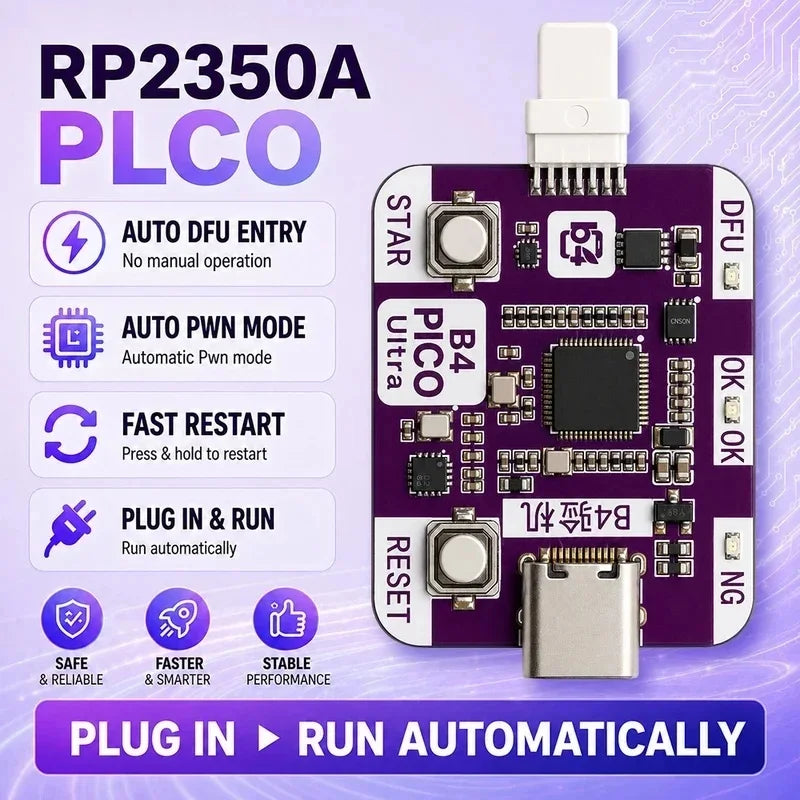 RP2350A Pico 2 Development Board with USB-A and One-Click DFU