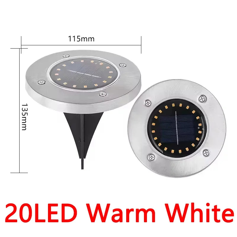Solar Ground Disc Lights for Garden Decoration