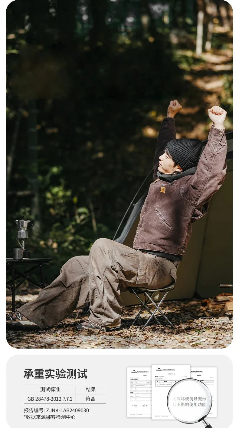 Naturehike 2024 New Camping Chair Portable Lightweight Outdoor Aluminum Chair High Load Travel Foldable Beach Fishing Chair 