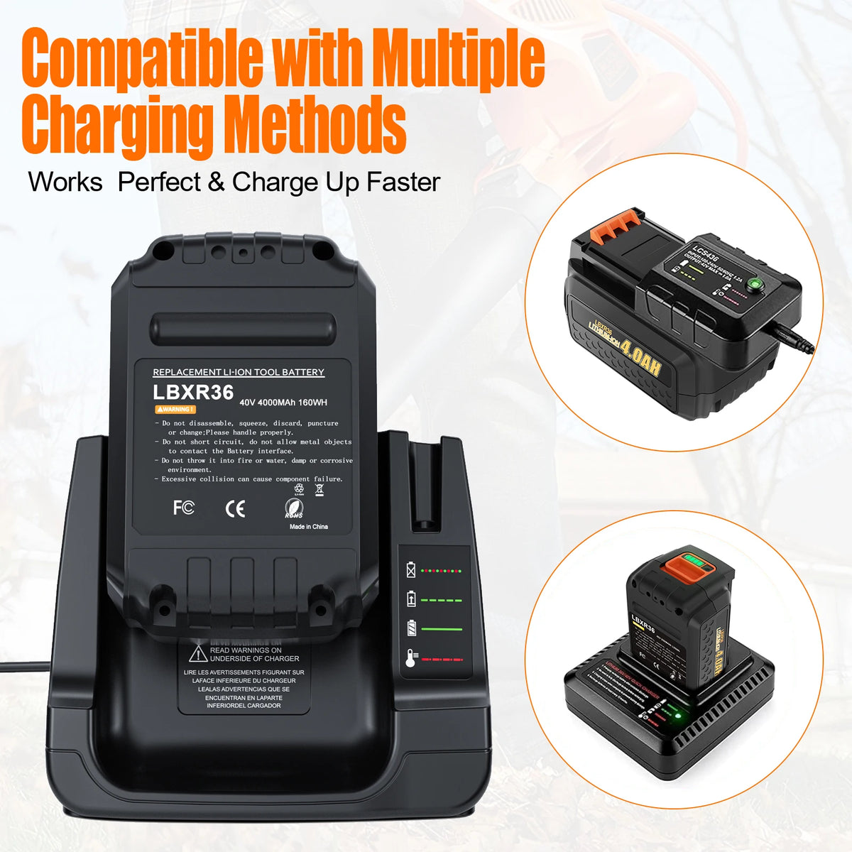 Batteria di ricambio da 4 Ah per Black+Decker LBXR36