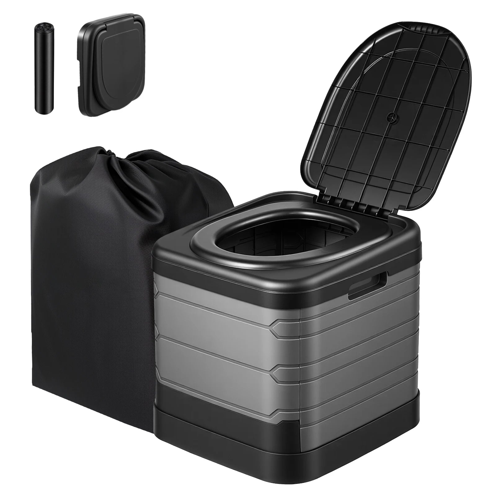 Inodoro portátil plegable para camping con bolsa de transporte y capacidad de 330 lb