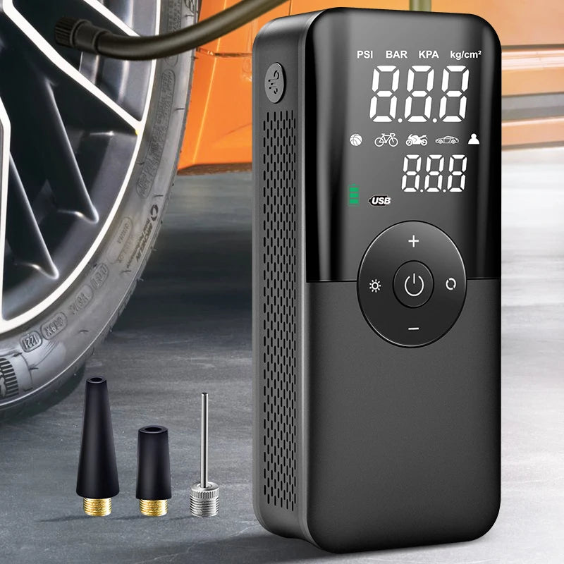CARSUN Rechargeable Air Pump Tire Inflator Portable Compressor Digital Cordless Car Tyre Inflator For Motocycle Bicycle Balls 