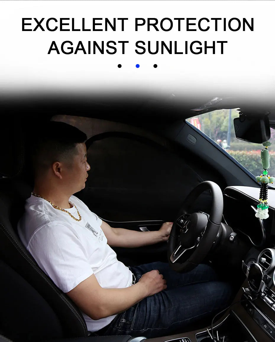 SEMETAL Car Window Shade Side Window Sun Shade Breathable Mesh With Zipper Car Window Screen Covers Universal Fit for Mos Cars