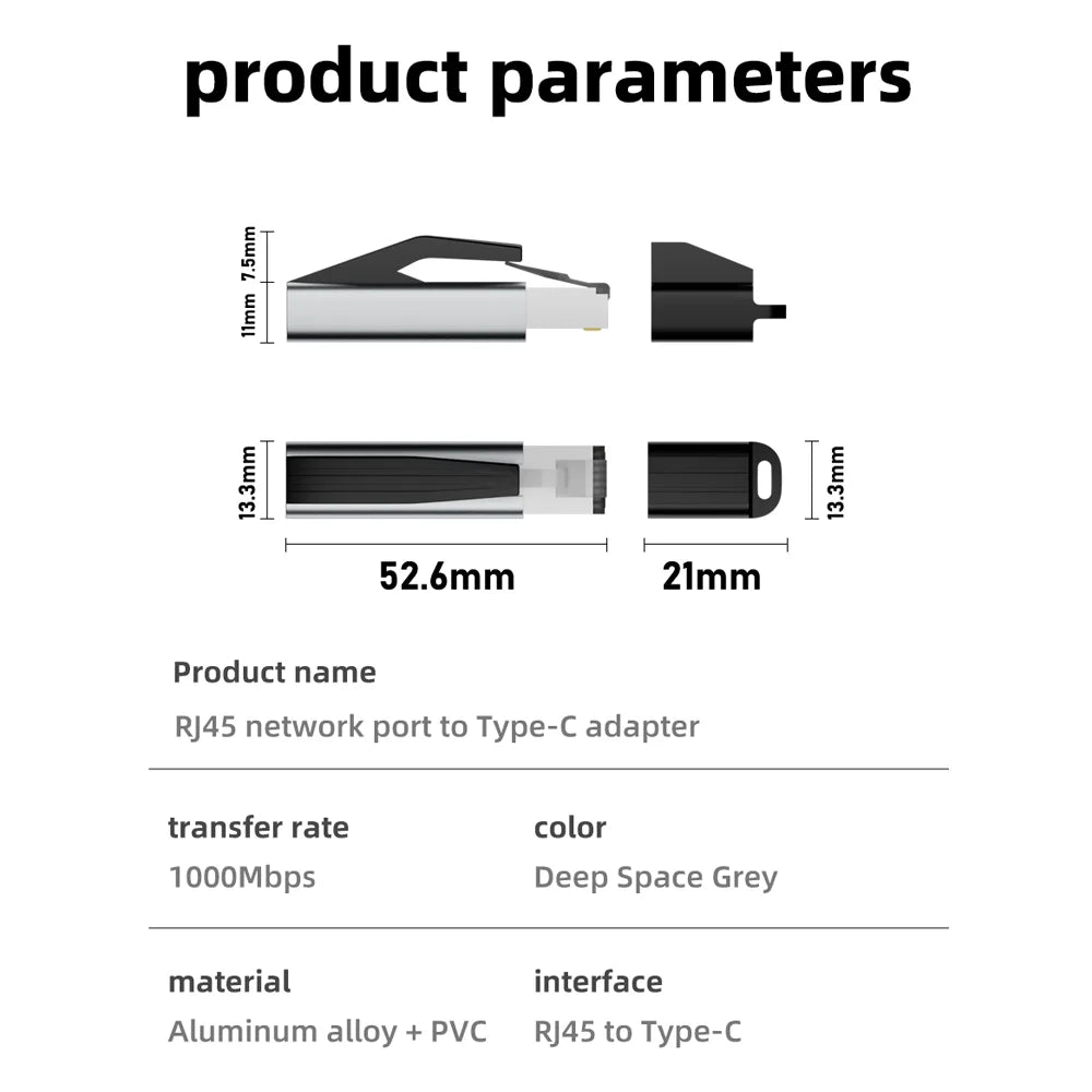 USB-C–gigabites Ethernet-adapter