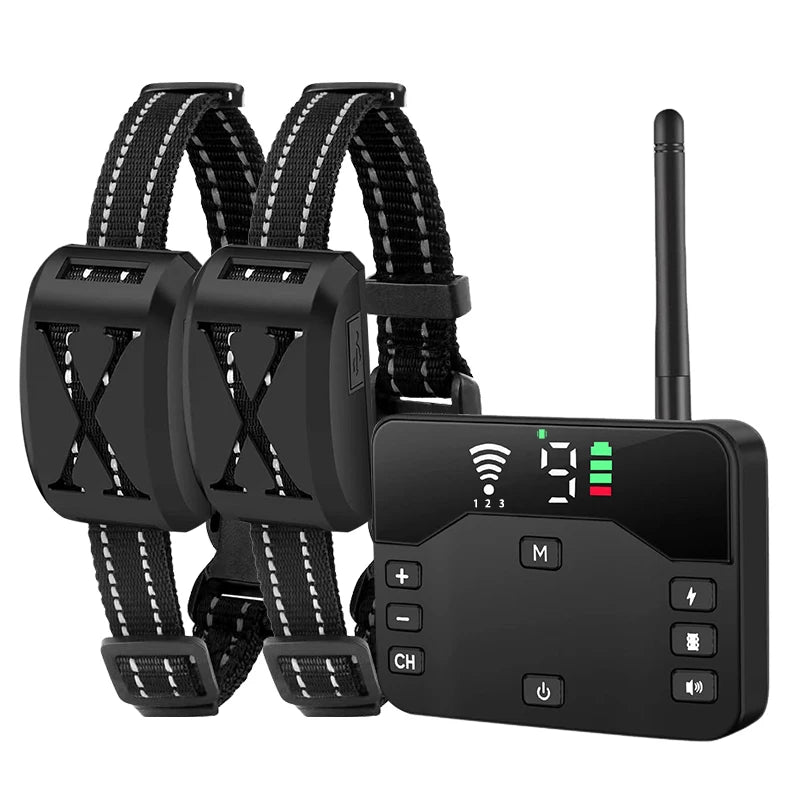2-in-1 Wireless Dog Fence & Training Collar with Remote Control