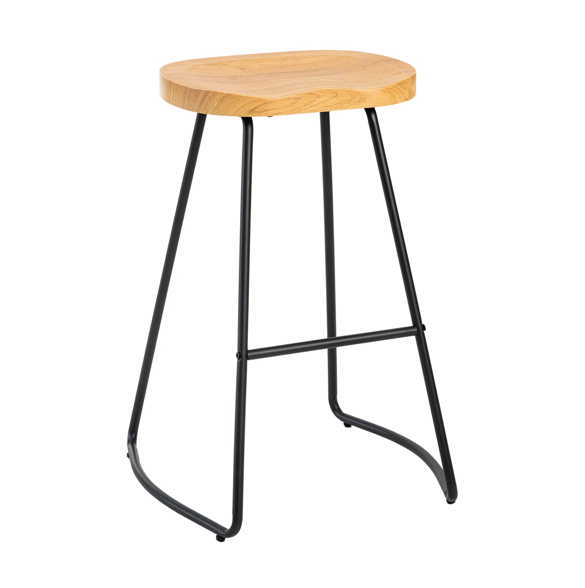 26 Inch Saddle Seat Counter Stool with Metal Legs for Kitchen Island