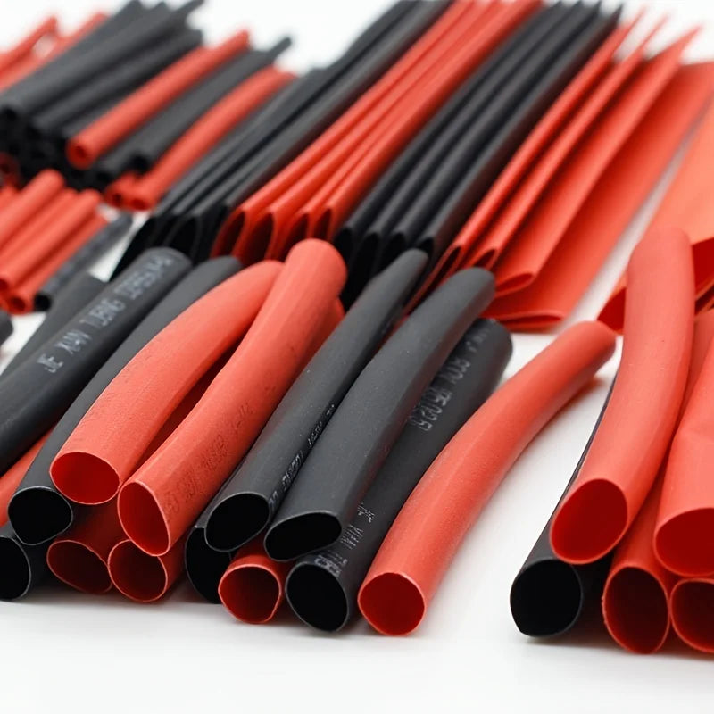 Red and Black Heat-Shrink Tubing - 127-Piece Kit