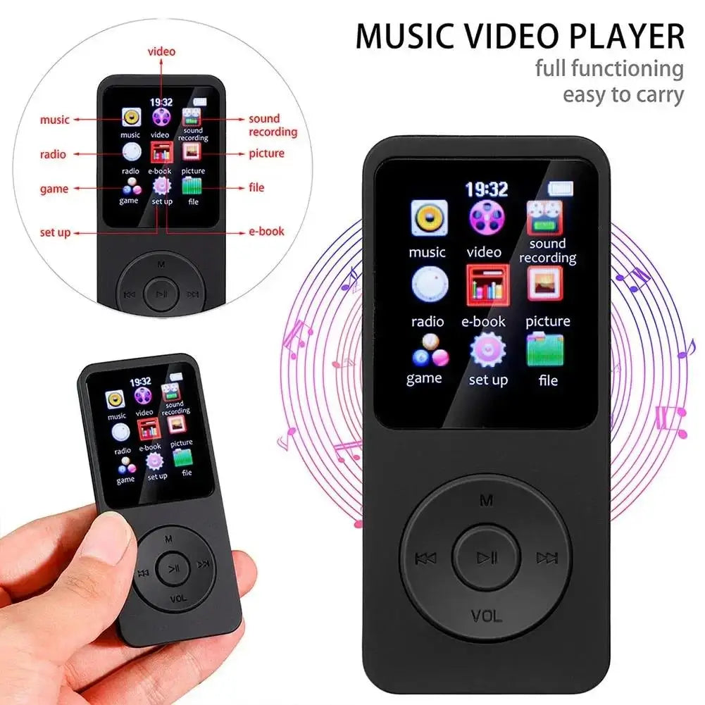 Portable Bluetooth Music Player with 1.8-Inch Screen