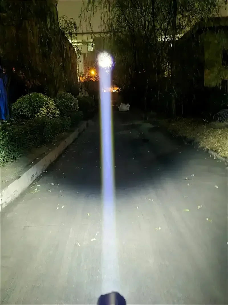 LED Handheld Flashlight Ultra-Bright 50000Lumens 12000mAh Rechargeable Battery Powerful Torch Zoomable Tactical Lantern