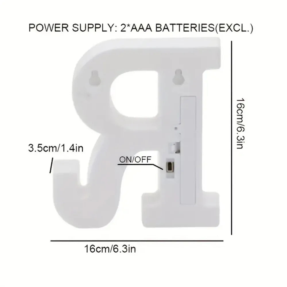 Varmhvit LED-bokstav- eller tallampe