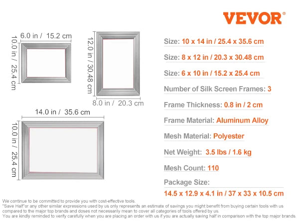 SucceBuy Screen Printing Kit with Aluminum Frames and Mesh