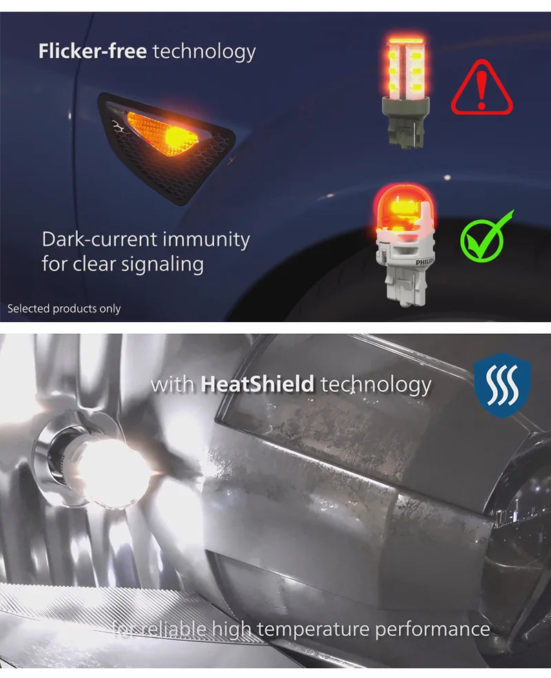 Philips LED T10 W5W Ultinon Pro6000 4000K 6000K fehér fényes belső lámpák, index jelző, nincs villanás, hibamentes, Páros