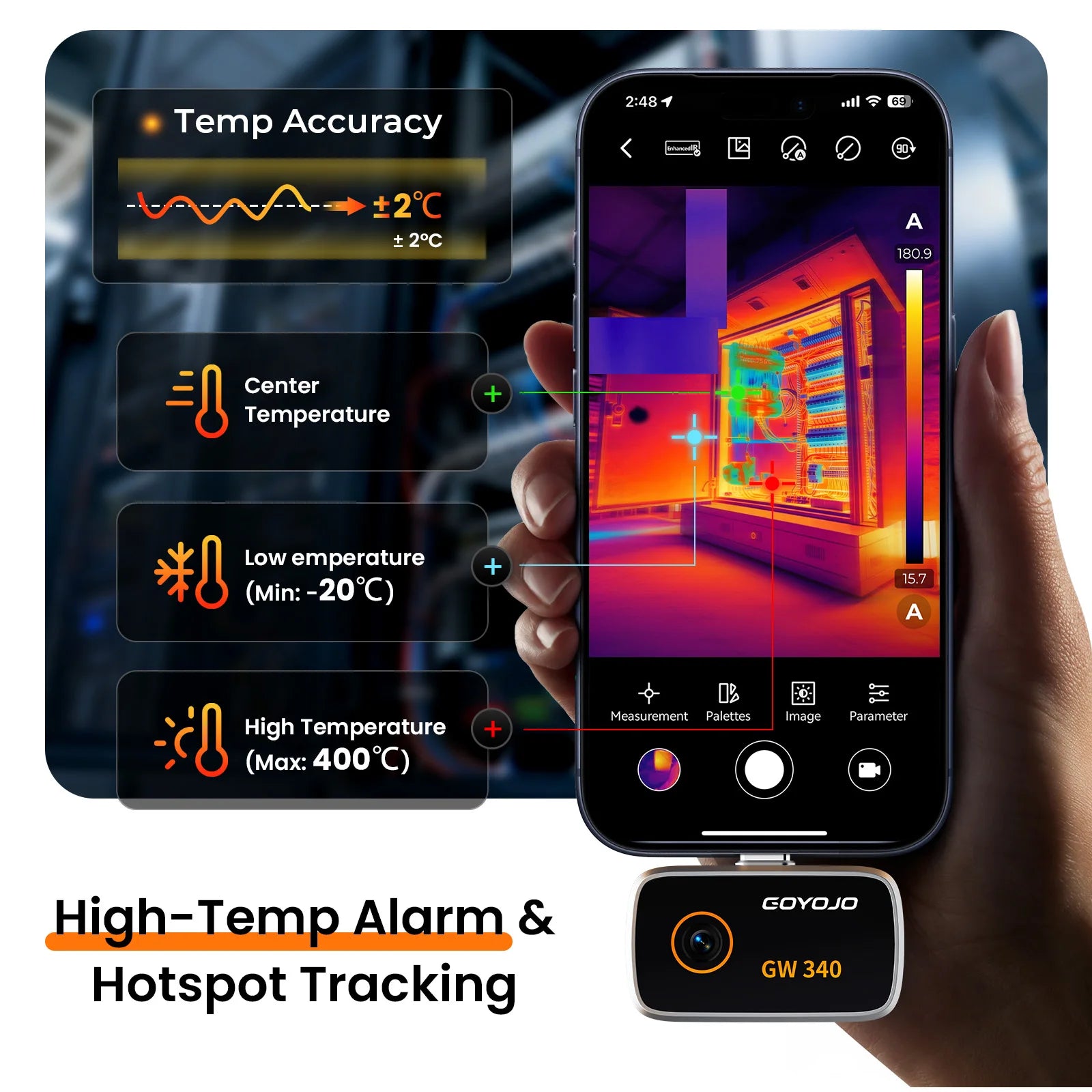 USB-C Thermal Camera 512x384 for iPhone 15+ & Android