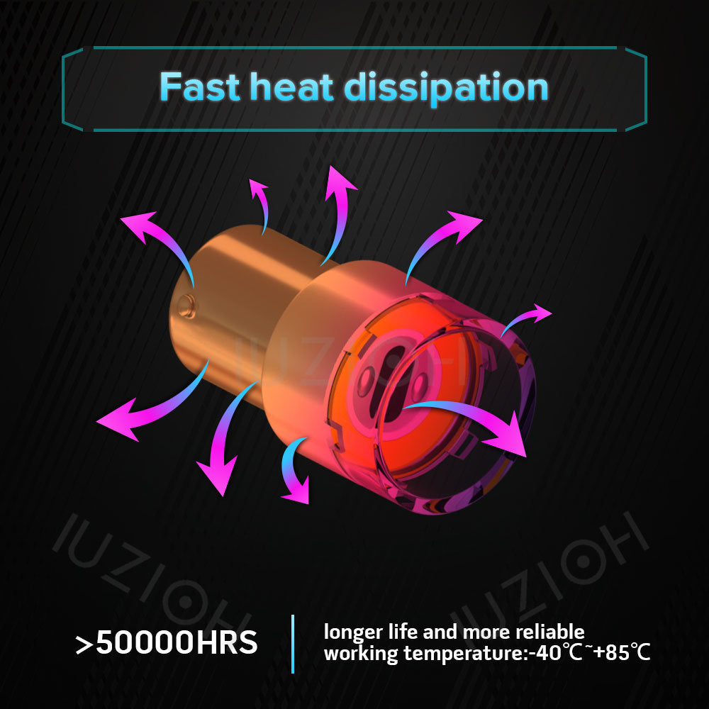 IUZIOH 2 bucăți, bec LED 12V 24V, automobil, 1156 BA15S 1157 BAY15D P21/5W, lampă de rezervă P21W S25 R5W semnal de parcare, lampă de întoarcere
