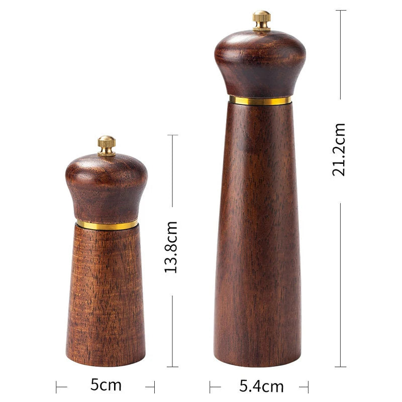 Wooden Salt and Pepper Mill with Adjustable Ceramic Grinder