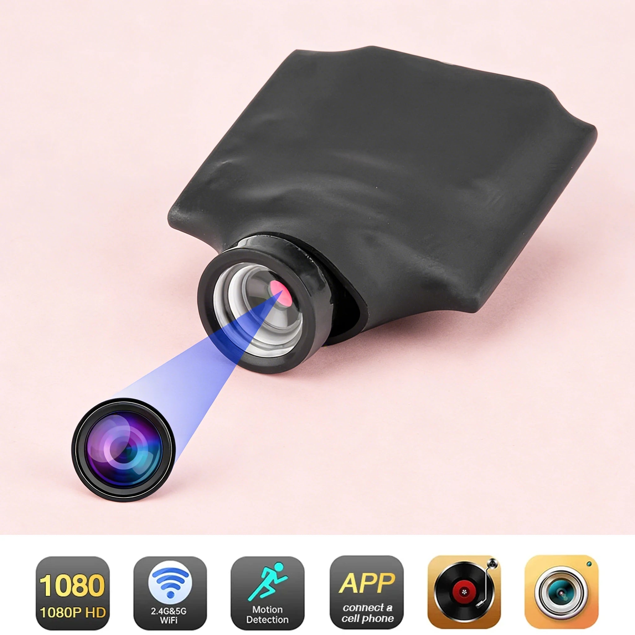 Mini WiFi biztonsági kamera 1080P HD mozgásérzékeléssel és távoli megtekintéssel
