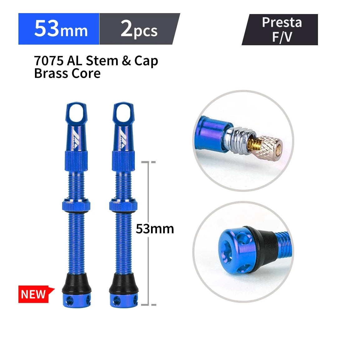 Válvulas Tubeless Presta MANA — Par, 40–100 mm