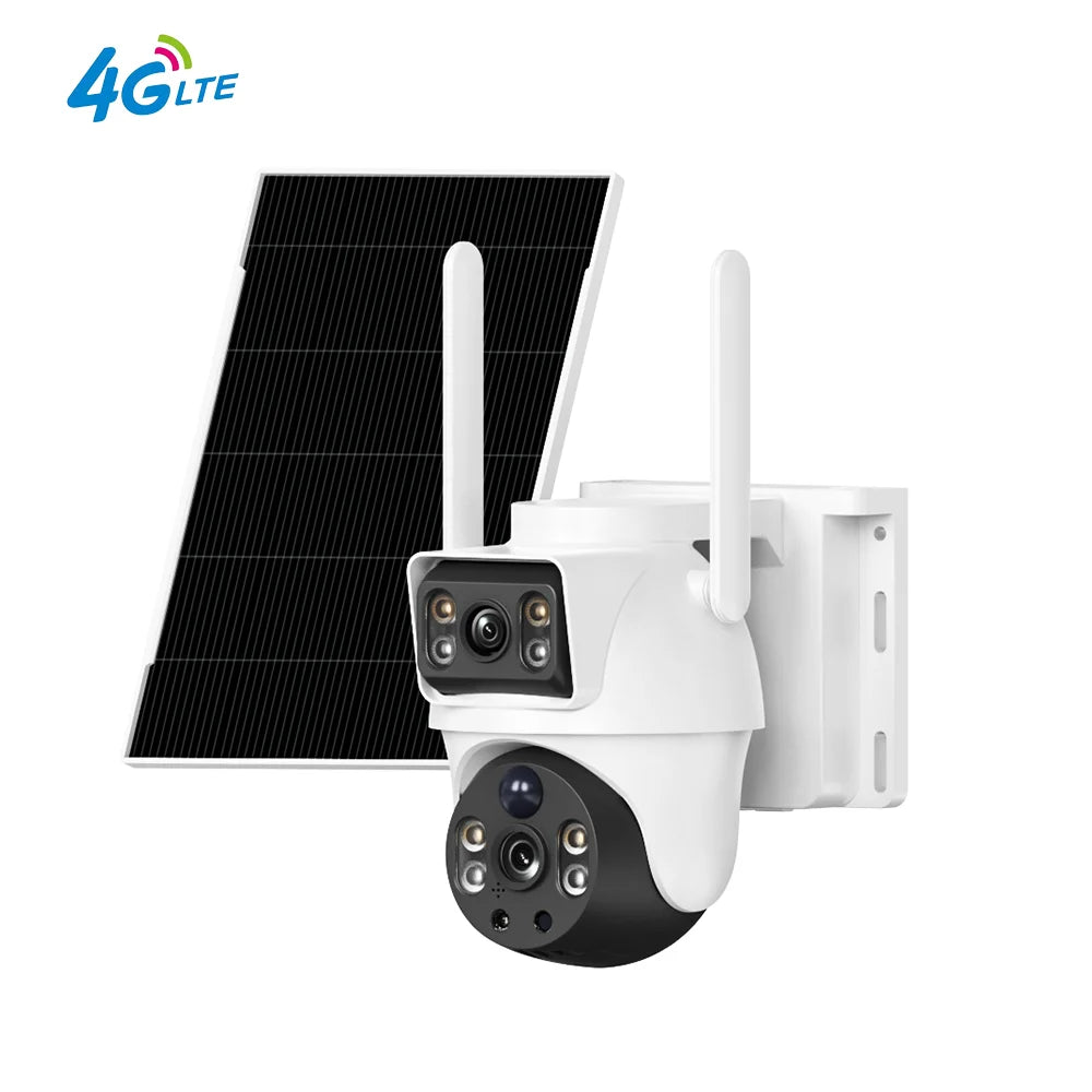 Dual Lens 8MP 4G Outdoor Security Camera with Night Vision
