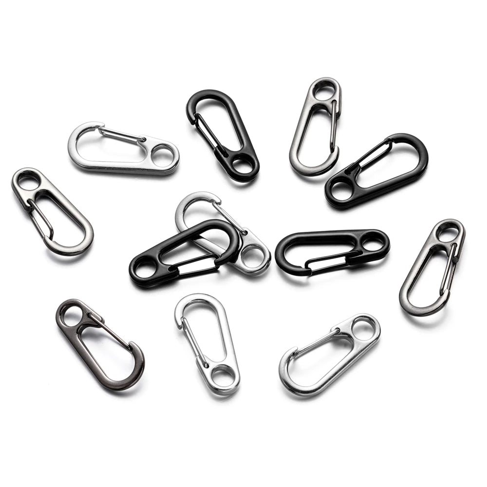 5/10pcs Lobster Clasp Buckle Keychain Carabiners Outdoor Camping Buckles 13x34mm Alloy Spring Snap Hooks Keychains Tool Clips 