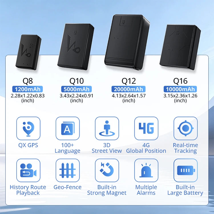 4G 20000/10000 mAh GPS Vehicle Tracker Vibration Geo-Fence Alarm Strong Magnet Long Standby Battery with Free APP