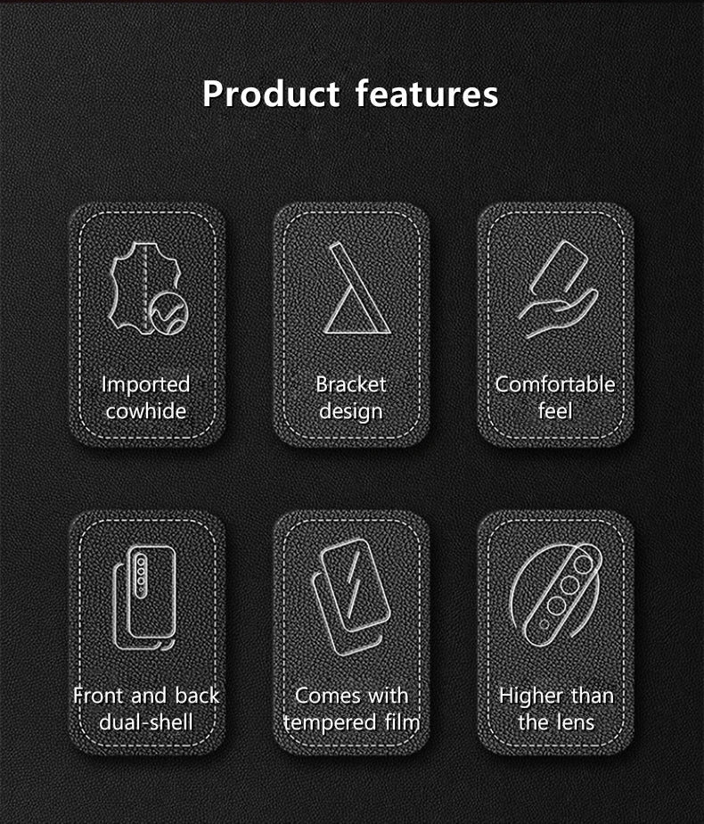 Äkta läderfodral med magnetisk gångjärnsställning för Samsung Galaxy Z Fold