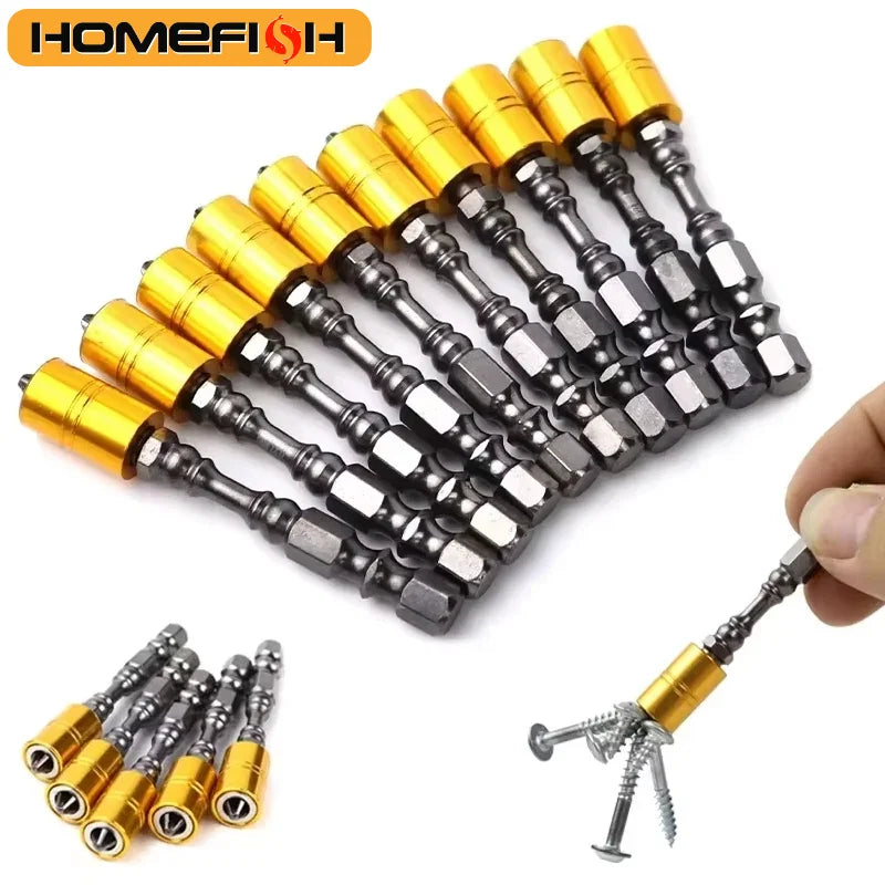 Five 65 mm Magnetic Phillips Screwdriver Bits